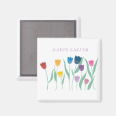 Aimant Joyeuses Tulipes de Pâques (Recto/Verso)
