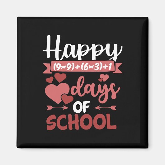 Aimant Joyeux 100 Jours De Math École Formule Valentines  (Devant)