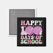 Aimant Joyeux 100 Jours De Scolaire Boule Disco Super Rét (Recto/Verso)