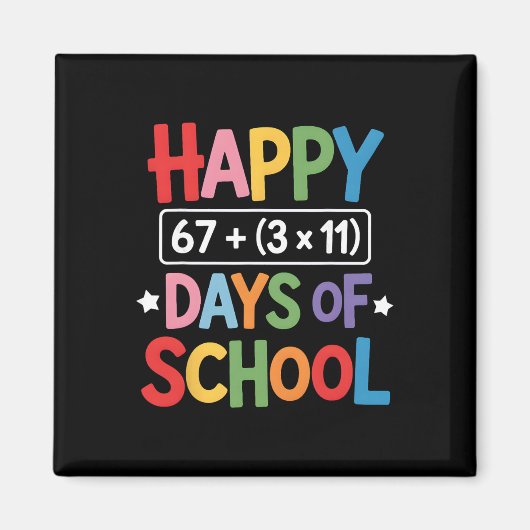 Aimant Joyeux 100 Jours D'école Équation Mathématique 100 (Devant)