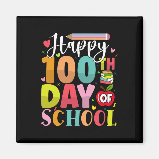 Aimant Joyeux 100e jour de l'école 100 jours de l'enseign (Devant)