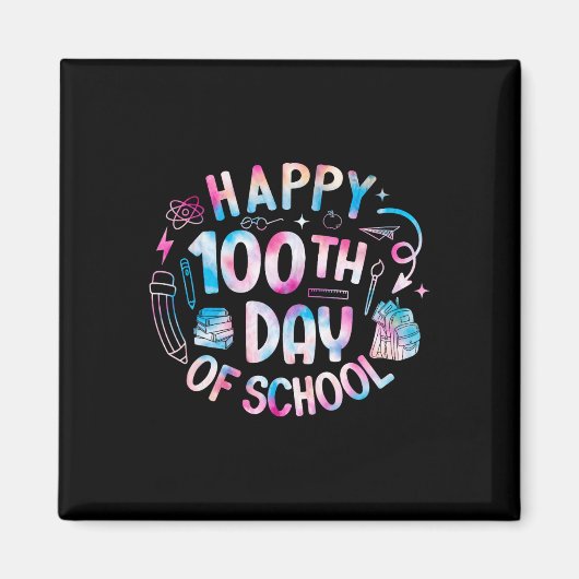 Aimant Joyeux 100E Jour De L'École Enseignant 100 Jours D (Devant)