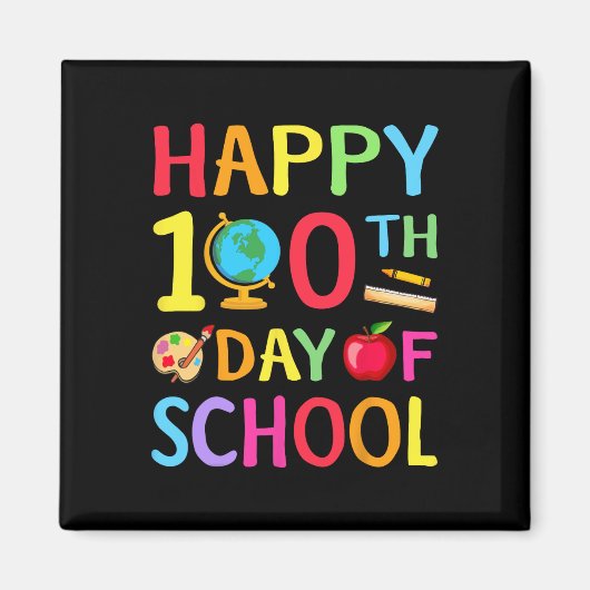 Aimant Joyeux 100e Jour D'École 100 Jours D'École Enseign (Devant)