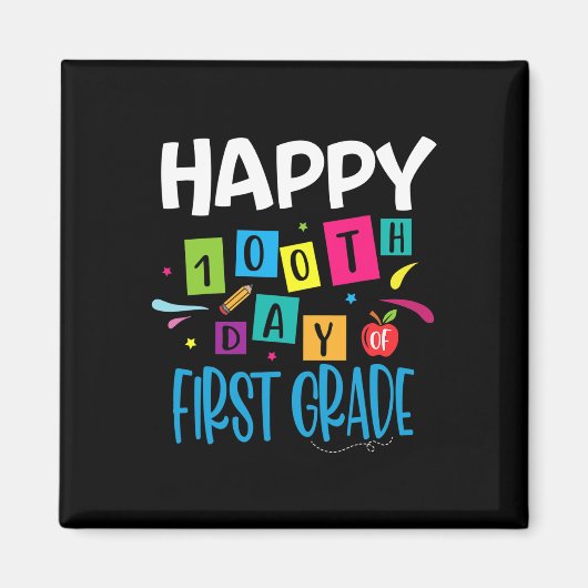 Aimant Joyeux 100e Jour D'Enseignants De Première Classe (Devant)
