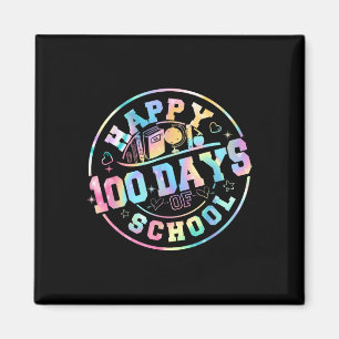 Aimant Joyeux 100ème jour d'école professeur élève Tie Dy