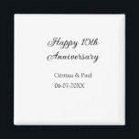 Aimant Joyeux 10e anniversaire simple nom de mariage mini<br><div class="desc">conception</div>