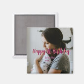 Aimant Joyeux 1er anniversaire enfant bébé mère rouge ora (Recto/Verso)