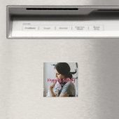 Aimant Joyeux 1er anniversaire enfant bébé mère rouge ora (In Situ (Lave-vaisselle))