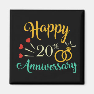 Aimant Joyeux 20e anniversaire jumelés Couples 20e annive