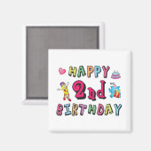 Aimant Joyeux 2e anniversaire. 2 ans avant jour. (Recto/Verso)