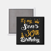 Aimant Joyeux 30e Anniversaire à Mon Fils 1995 30 Ans (Recto/Verso)