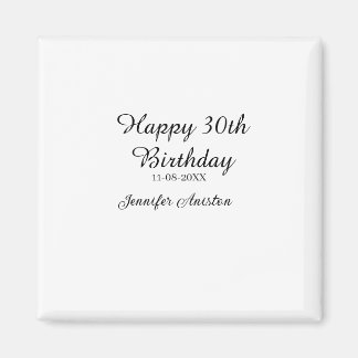 Aimant Joyeux 30e anniversaire ajouter nom date élégant s