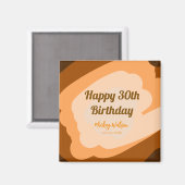 Aimant Joyeux 30e anniversaire en bois rustique Halloween (Recto/Verso)