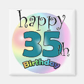 Aimant Joyeux 35e anniversaire (blauw) (Devant)