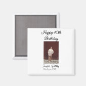 Aimant Joyeux 40e anniversaire photo moderne simple (Recto/Verso)