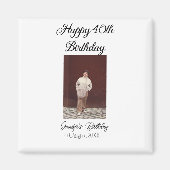Aimant Joyeux 40e anniversaire photo moderne simple (Devant)