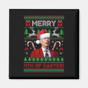 Aimant Joyeux 4 e Pâques Amusants Joe Biden Noël laid 2