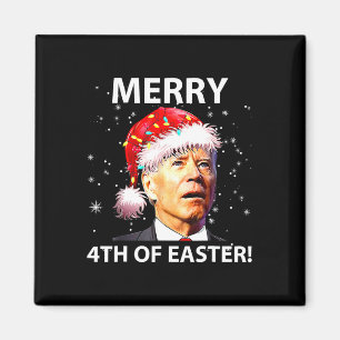 Aimant Joyeux 4 ème de Pâques Fun Joe Biden Noël laid