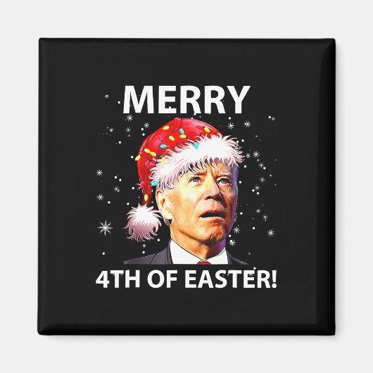 Aimant Joyeux 4 ème de Pâques Fun Joe Biden Noël laid (Devant)