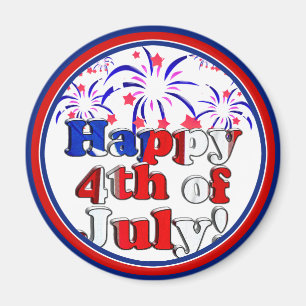 Aimant Joyeux 4 juillet avec Fireworks