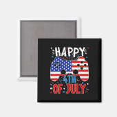 Aimant Joyeux 4 juillet de jeux patriotique drapeau améri (Recto/Verso)