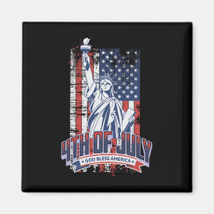Aimant Joyeux 4 juillet Drapeau américain Patriotique Fem