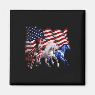 Aimant Joyeux 4 juillet Drapeau américain Rouge Blanc Che