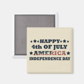 Aimant Joyeux 4 juillet fête de l'indépendance Amérique (Recto/Verso)