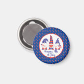 Aimant Joyeux 4 juillet Gnomes Rouge Blanc Bleu (Recto/Verso)