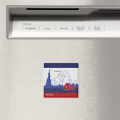 Aimant Joyeux 4 juillet. Statue de la Liberté et feux d'a (In Situ (Lave-vaisselle))