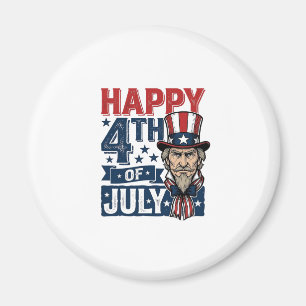 Aimant Joyeux 4 juillet vintage oncle patriotique chemise