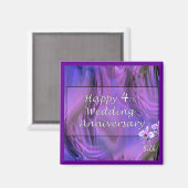 Aimant Joyeux 4ème. Anniversaire mariage (Recto/Verso)