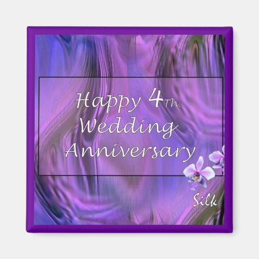 Aimant Joyeux 4ème. Anniversaire mariage (Devant)