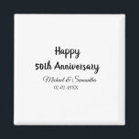 Aimant Joyeux 50e anniversaire ajouter nom du couple date<br><div class="desc">conception</div>