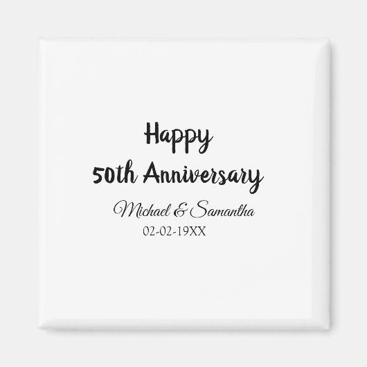 Aimant Joyeux 50e anniversaire ajouter nom du couple date (Devant)