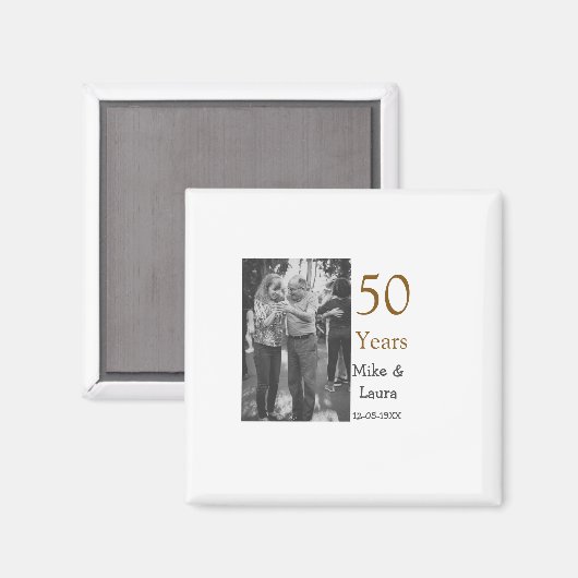 Aimant Joyeux 50e anniversaire ajouter nom du couple date (Recto/Verso)