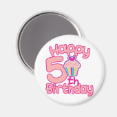 Aimant Joyeux 5e anniversaire ! (Recto/Verso)