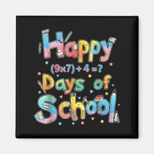 Aimant Joyeux 67 Jours D'École Équation Mathématique Prof (Devant)