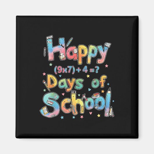 Aimant Joyeux 67 Jours D'école Équation Mathématique Prof (Devant)