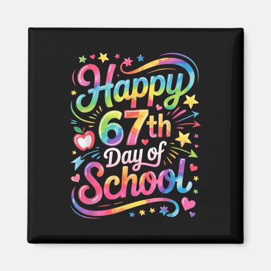Aimant Joyeux 67 Jours D'école Meme100e Jour D'école Ti (Devant)