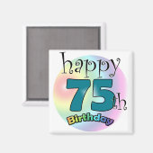 Aimant Joyeux 75e anniversaire (blauw) (Recto/Verso)