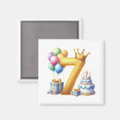 Aimant Joyeux 7ème Anniversaire (Recto/Verso)
