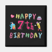 Aimant Joyeux 7ème anniversaire. 7 ans. (Devant)