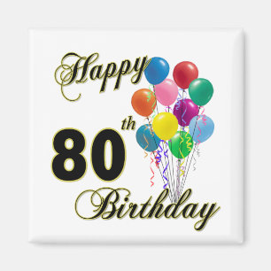 Aimant Joyeux 80e anniversaire cadeaux et vêtements d'ann