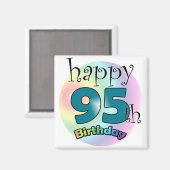 Aimant Joyeux 95ème anniversaire (blauw) (Recto/Verso)