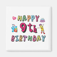 Joyeux 9e anniversaire pour enfants de 9 ans B jou