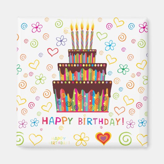 Aimant Joyeux anniversaire (Devant)