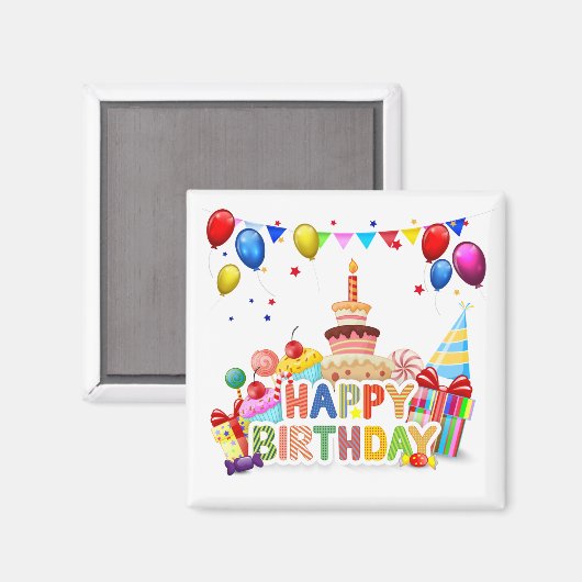 Aimant Joyeux anniversaire (Recto/Verso)