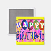 Aimant Joyeux anniversaire (Recto/Verso)