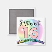 Aimant Joyeux Anniversaire 16 ans (Recto/Verso)